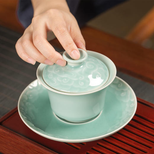 【雷慧仙青瓷丨祥云系列茶杯】祥云造型独特，婉转优美，寓意美好！多种规格可选！【QJ-J仓】 商品图6