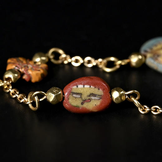 古罗马马赛克琉璃人面珠项链 商品图6