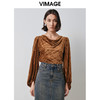 VIMAGE纬漫纪秋季新款设计感小众舒适显瘦小上衣女V2013620 商品缩略图2