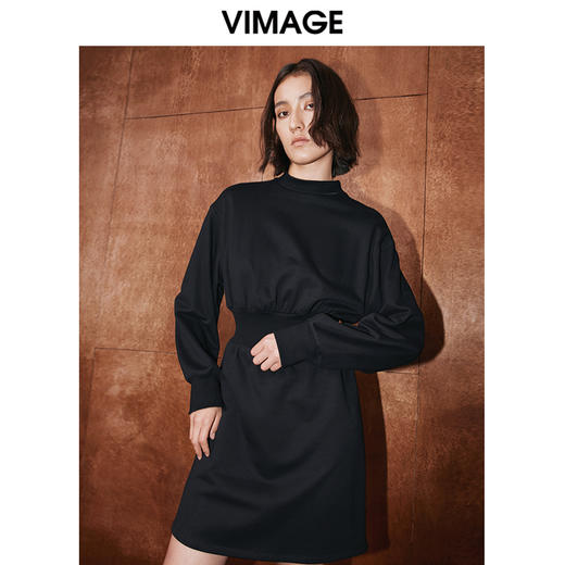 VIMAGE纬漫纪冬季新款气质收腰显瘦休闲连衣裙V2007623 商品图2