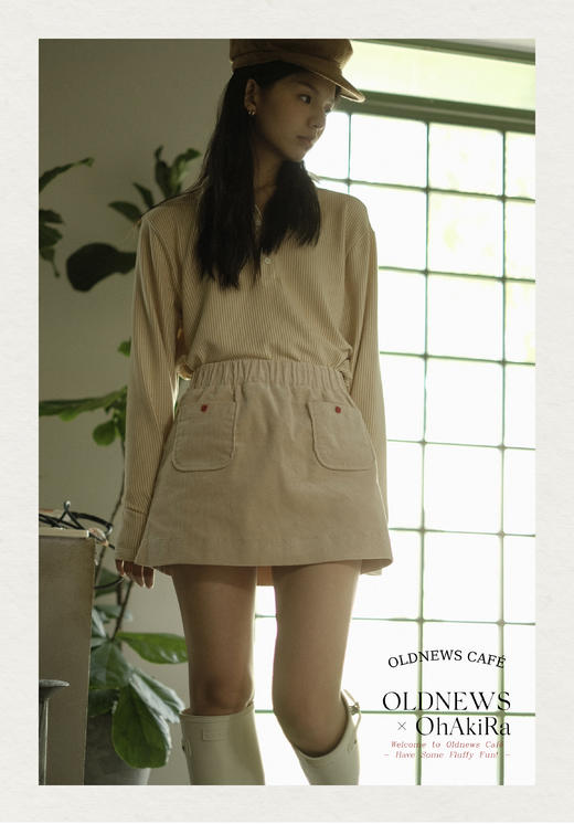 「Latte-licious」拿铁色灯芯绒半裙 商品图4