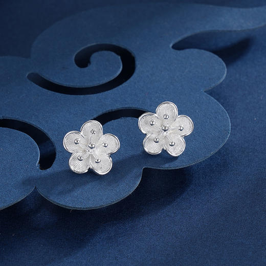 子佩集S990银【芳思】耳钉【MXED009】花丝2309 商品图3