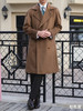 意大利羊绒羊毛驼色双排扣切斯菲尔德大衣 商品缩略图5