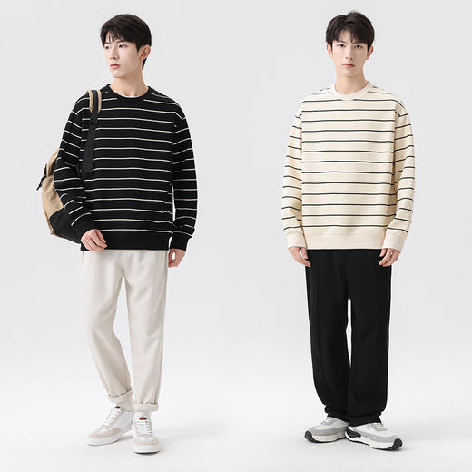 【一口价】【新款DSL】大依优型大码男装雷萨卫衣加肥加大号套头胖子圆领潮流休闲长袖上衣 商品图3