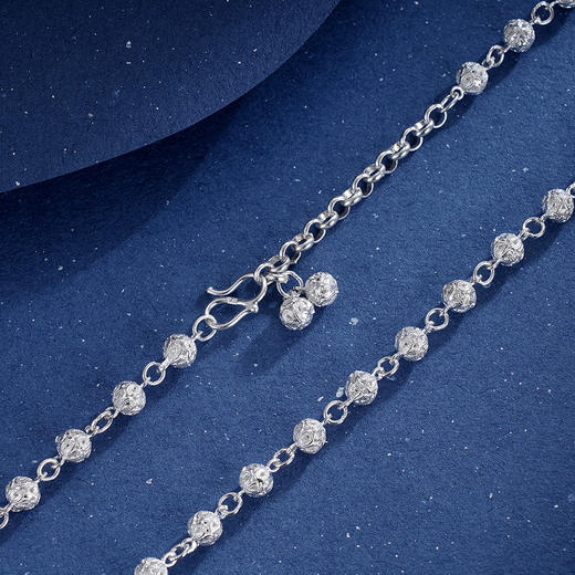 子佩集S990银【洛尘】套链项链【MXTL002】花丝小球球2309 商品图3