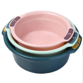 富居双耳洗脸盆3只装加厚学生宿舍洗衣盆洗菜盆(大中小号套装) 商品图1