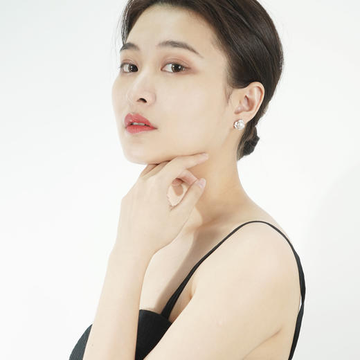 美裕 银925淡水珍珠耳钉7-8mm白 107232 商品图4