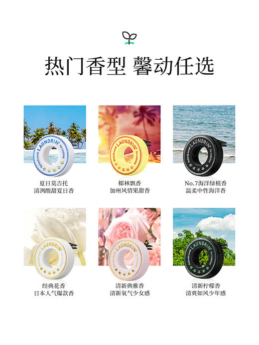 Laundrin朗德林 车载香薰车饰摆件车用固体香膏汽车香水香氛出风口1个装 商品图3