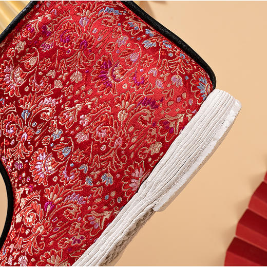 内联升手工棉鞋千层底织锦拉锁棉靴（鞋）5296C 商品图10