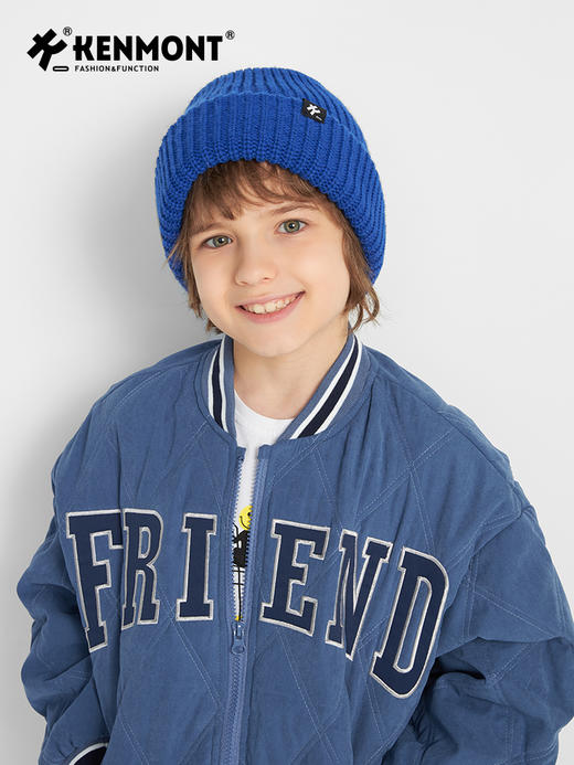 *【卡蒙】儿童双层护额保暖绵羊毛多巴胺毛线帽宽松套头针织帽6-9岁新KM-4430 商品图3