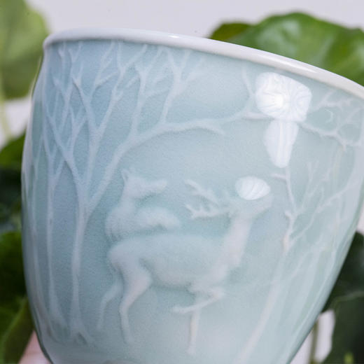【雷慧仙青瓷丨单杯系列茶杯】千年窑火，生生不息！青瓷层次丰富，清新典雅！自留送礼两相宜！有四款可选！【QJ-J仓】 商品图4