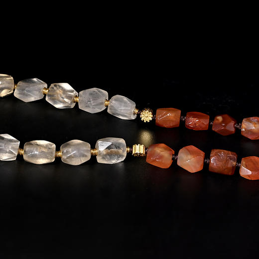 西亚高古磨面白水晶+红玛瑙项链 商品图4