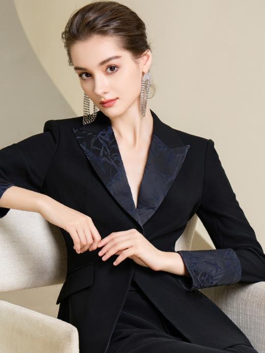 黑色西装套装微喇长裤气质时尚高级感洋气西服商务装 商品图2