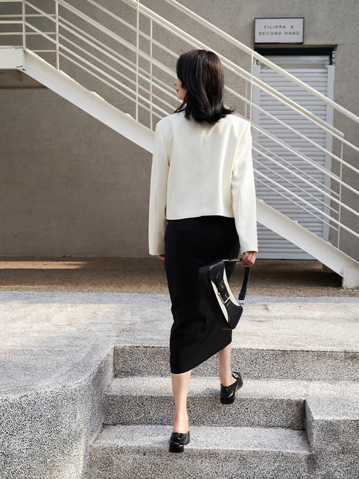 法式小香风外套女NEELLY纳俪秋季新款时尚气质百搭通勤 V领短上衣 商品图3