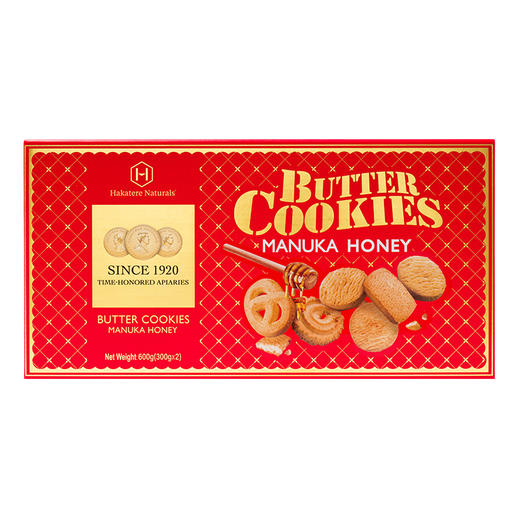荷塔威-麦卢卡蜂蜜黄油曲奇饼干礼盒300g*2 商品图3