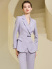 高端紫色西装微喇长裤套装主持人上镜收腰西装 商品缩略图2