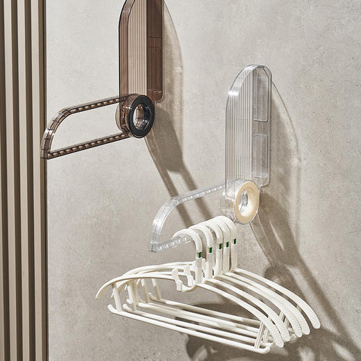 「三色可选！折叠款」免打孔衣架收纳阳台折叠晾衣架整理架置物架多功能挂衣架 商品图0