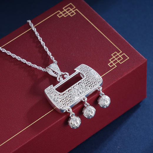 子佩集S990银【凤舞花歌】吊坠【QFDZ036】(不含链)花丝 商品图4