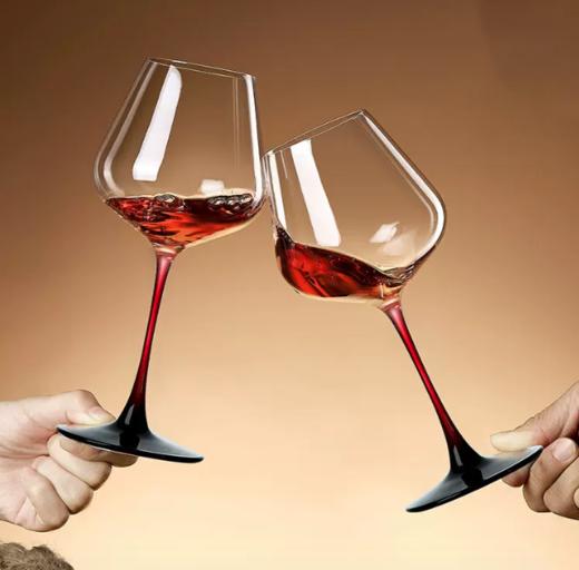 勃艮第黑领结高脚水晶红酒杯 商品图1