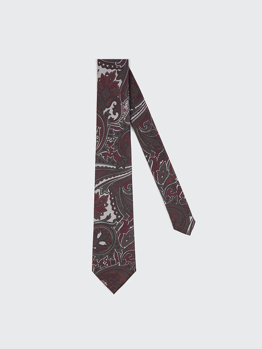 callisto暗紫红全桑蚕丝领带 FSCTE001C RD 商品图0