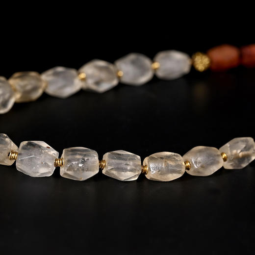 西亚高古磨面白水晶+红玛瑙项链 商品图3