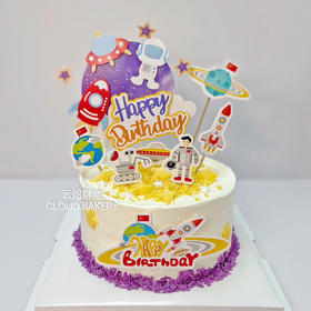 【宇航员主题蛋糕】插旗新款