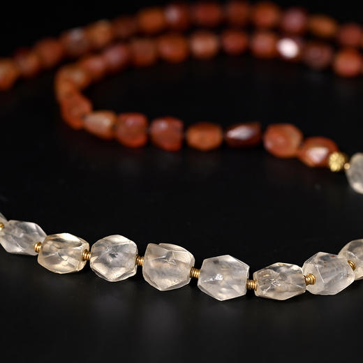 西亚高古磨面白水晶+红玛瑙项链 商品图2