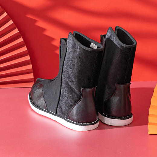 内联升男鞋手工单靴锦衣卫千层底大内联升云纹复古官靴 DN8520 商品图4