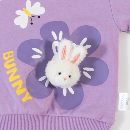 贝贝怡童装女童香芋紫套头卫衣春秋新款儿童上衣小兔上装宝宝衣服233S3259 商品图5