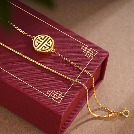 子佩集S925银【福万重】和田玉手链【WSE2124】镀金2309 商品图4