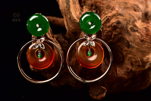 【环环相扣】红玛瑙绿翠耳坠     EZ12304023 商品图2