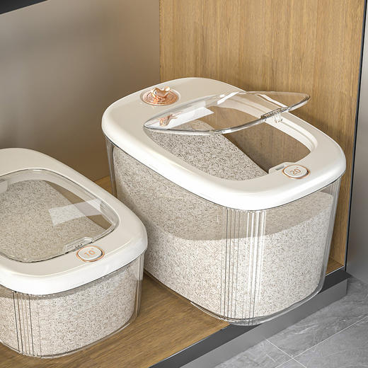 「两款尺寸！防潮防虫」透明密封储米桶 计时保鲜五谷杂粮米罐防潮防尘防虫大口径收纳米桶厨房用品 商品图1