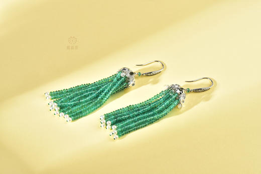 【浪漫风情】祖母绿流苏耳坠   CB12305111 商品图1