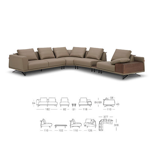 顾家家居整装 意式生活 皮艺沙发 KZ.1017卡萨 商品图4