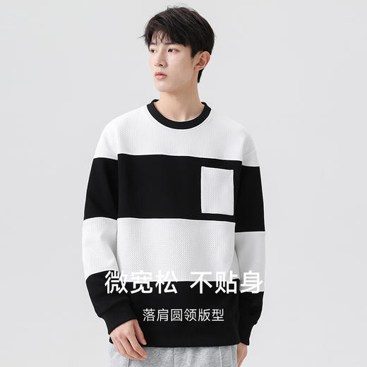 【新款DSL】大依优型大码男装雷萨卫衣加肥加大号套头胖子圆领潮流休闲长袖上衣 商品图2