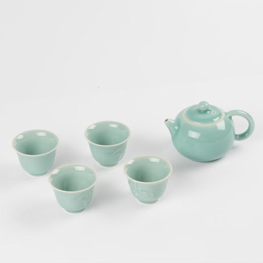 【雷慧仙青瓷丨兰花系列茶杯】非遗名家出品！整体造型圆润饱满，润得柔和！佳节送礼，既体面有够独特！兰花杯一壶四杯，杯容量约70ml！【QJ-J仓】 商品图8