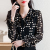 秋季雪纺波点衬衫，长袖新款飘带衬衣减龄漂亮洋气小衫上衣KQL-C20N166 商品缩略图5
