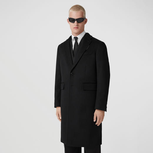 BURBERRY 巴宝莉 男士羊毛羊绒精裁大衣 黑色 8058260 A1189 商品图1
