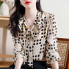 秋季雪纺波点衬衫，长袖新款飘带衬衣减龄漂亮洋气小衫上衣KQL-C20N166 商品缩略图0