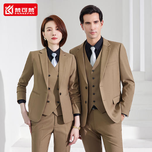 高档灰色西装套装售楼部企业工装4S店销售工作服职业装西服定制 商品图4