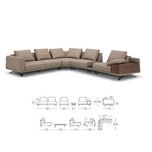 顾家家居整装 意式生活 皮艺沙发 KZ.1017卡萨 商品图2