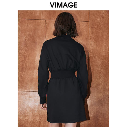 VIMAGE纬漫纪冬季新款气质收腰显瘦休闲连衣裙V2007623 商品图4