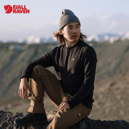 北极狐男士纯色户外舒适柔软套头百搭长袖卫衣 01232137A 商品图0