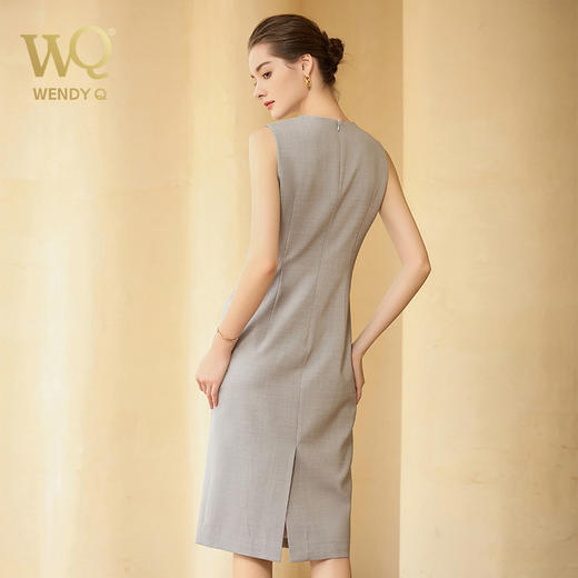 灰色西装外套女正式场合气质职场轻熟风无袖连衣裙两件套显瘦夏季 商品图4