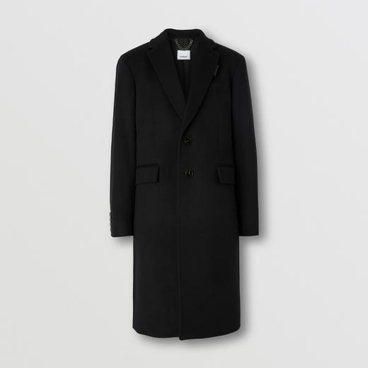 BURBERRY 巴宝莉 男士羊毛羊绒精裁大衣 黑色 8058260 A1189 商品图0