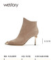 westory2023秋季新品女网红高跟半筒靴金属尖头细跟脚踝靴W23DS82771 商品缩略图3