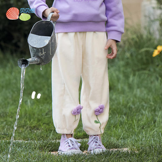 贝贝怡童装秋冬女童天鹅绒保暖长裤女宝宝宽松休闲裤束脚裤233K2561
 商品图2