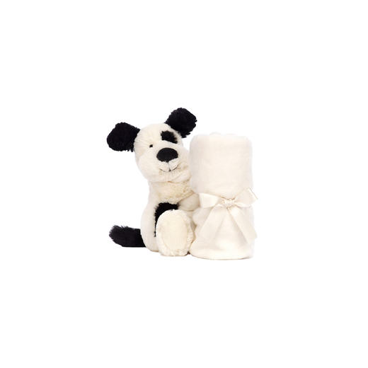 Jellycat 害羞黑色乳白色小狗安抚巾 4cm 商品图0