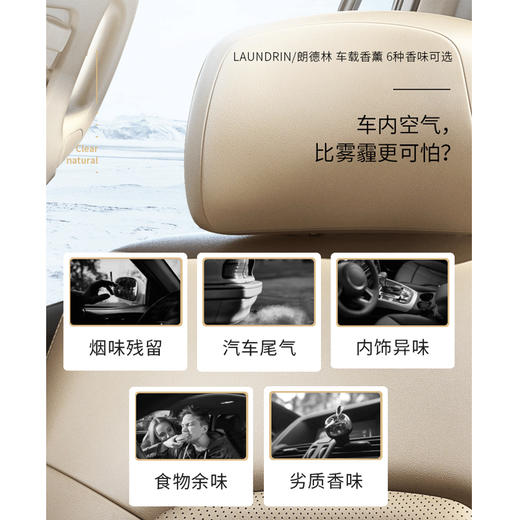 Laundrin朗德林 车载香薰车饰摆件车用固体香膏汽车香水香氛出风口1个装 商品图1