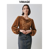VIMAGE纬漫纪秋季新款设计感小众舒适显瘦小上衣女V2013620 商品缩略图0